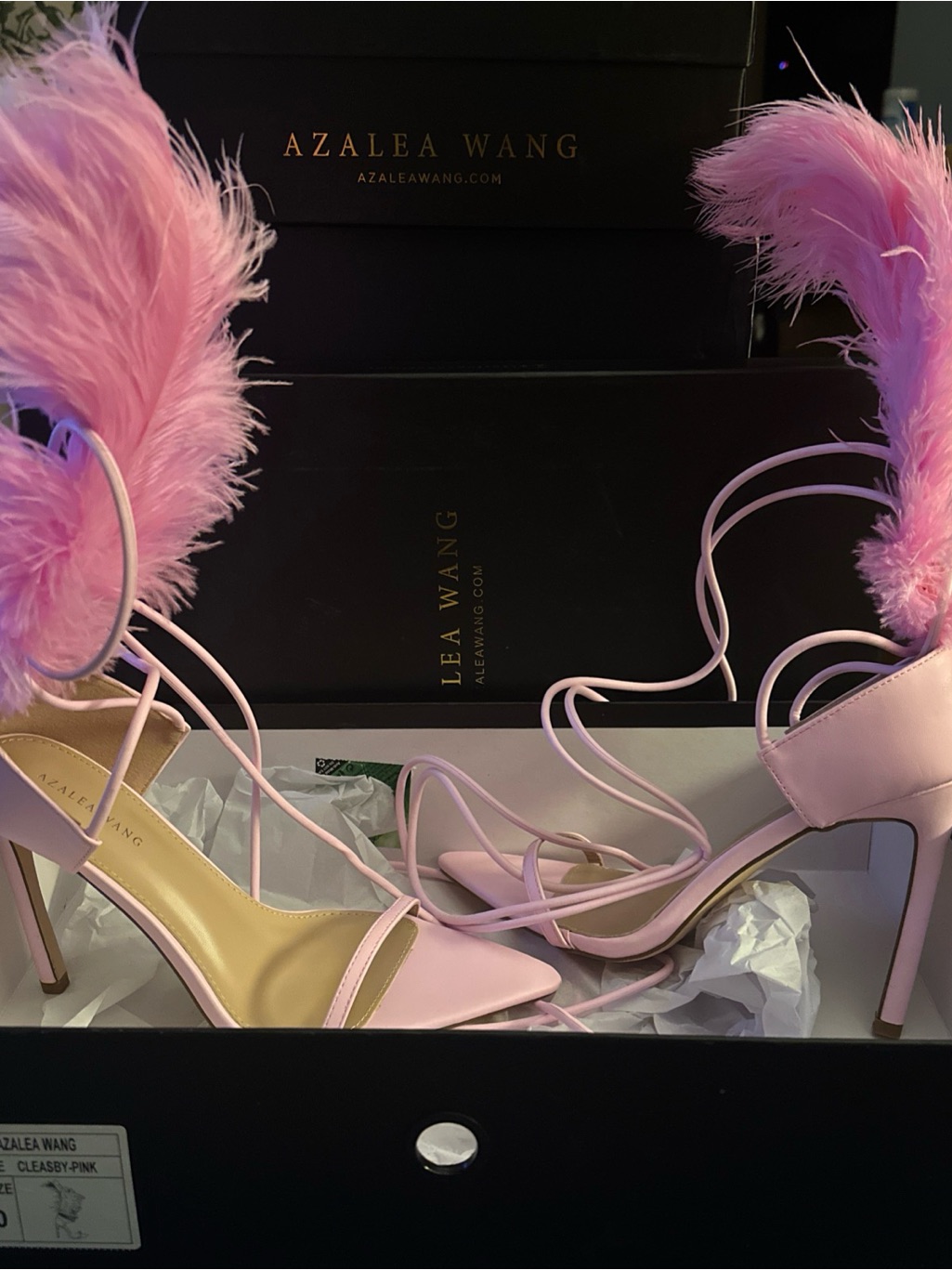 Nwt Azalea Barbiecore Feather Heels Pink Statement Stilettos — image 3 of 5